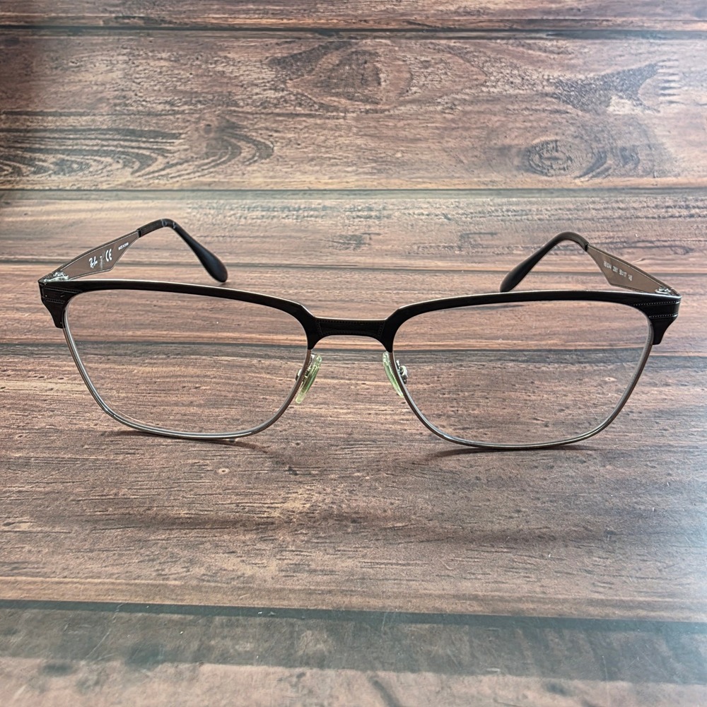 Ray-Ban‎ RB 6344 2861 Black Gunmetal Rectangular Eyeglasses 56-17-145